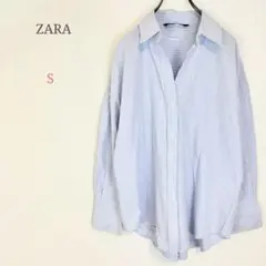 ◆ザラ【S】ストライプ柄シャツ 綿100% オフィスカジュアル 着回し