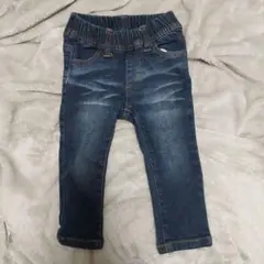 ダークブルーデニムパンツ 90サイズ　ノンストレッチ