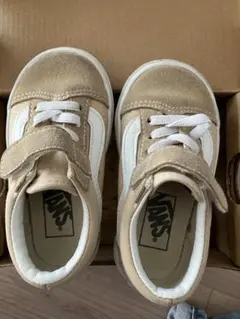 VANS OLDSKOOL14㎝ ベージュ スニーカー マジックテープ付き