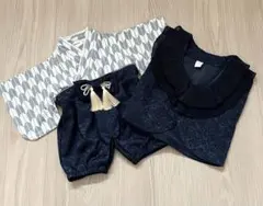 現行品 cottoli ベビー 着物・フリル襟付きジャガードベストセット 70
