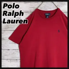 ポロラルフローレン　シングルステッチ　刺繍ロゴ　ポニー　赤　レッド　青　半袖