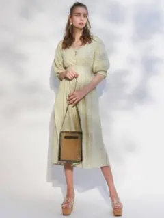 今日だけ！マーキュリーデュオ コットンカットワークボリュームスリーブワンピース