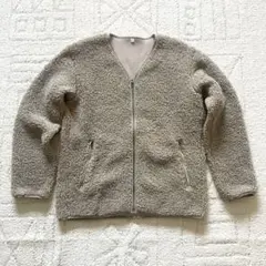ユニクロ／ボアVネックカーディガン／Mサイズ