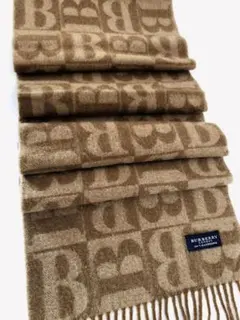 バーバリー【超レア】ビンテージ定番Bロゴ男女兼用リバーシブルカシミアマフラー