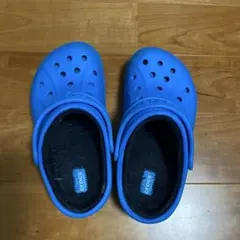 crocs クロックス サンダル ボア付き ブルー キッズ