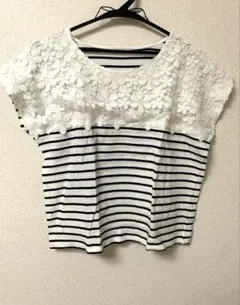 アースミュージック&エコロジー　Tシャツ　レース　ボーダー