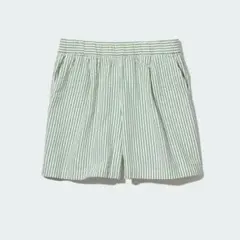 UNIQLO ユニクロ シアサッカーイージーショートパンツ M グリーン
