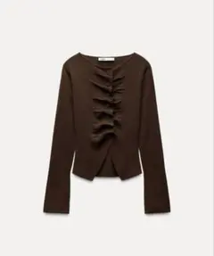 zara ギャザーニットトップス
