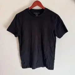 アメリカンイーグル Tシャツ クルーネック 半袖 無地 XS 黒 綿 カジュアル