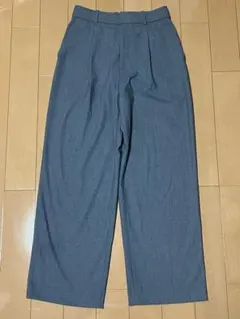 タックワイドパンツ ユニクロ スラックス グレー M