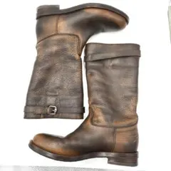 GUCCI グッチ エンジニアブーツ ムートン ロング ブラウン レザー