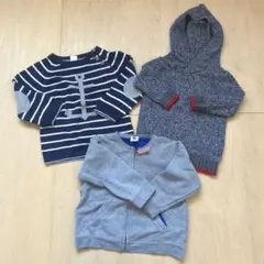 petit-bateau プチバトー、h&m、ギャップボーイズ　青系、3点セット