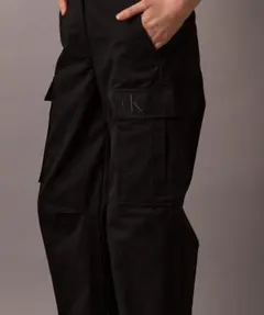 CK ロゴ刺繍 ブラック Calvin Kleinカーゴパンツ