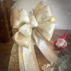 クリスマスリボン クリスマスツリー　ツリートップ リース ツリートップリボン
