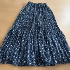 レディース 小花柄 プリーツロングスカート　ワンウェイ