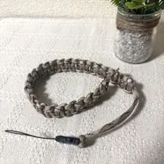 パラコード ハンドストラップ サンドベージュ×模様 スマホ カメラ ハンドメイド
