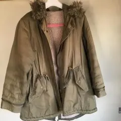 モッズコート ボア　フード　ミリタリー　カーキー