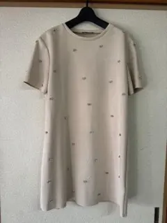 【試着のみ】ZARA ザラ　スエード　ベージュ　ワンピース