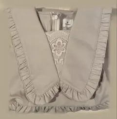 merry Jenny フリル付き半袖ロングワンピース　ライトベージュ