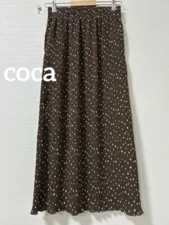 k0462 coca ランダムプリーツドットスカート ブラウン