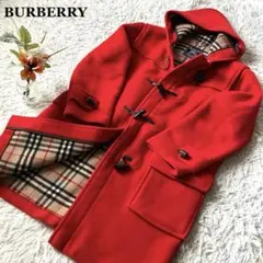 ✨ジャネットさん専用✨バーバリー ダッフルコート フード ノバチェック レッド