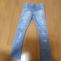 Lady ライトブルー ダメージボトムス