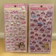 あ*い様 ボンボンドロップシール　ハローキティー&しずくちゃん　2枚セット　正規