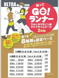 新品未使用　貼ってGo！マラソンラップタイム管理タトゥーシール 2枚入り