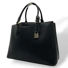 マイケルコース　ハンドバッグ　T4　黒　アデル　ラージ　レザー ブラック　レザー