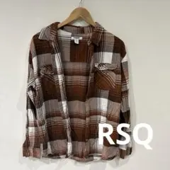 海外古着　RSQ ブラウン系チェック 長袖シャツ L