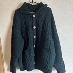 Freak's Store ダークグリーン ケーブルニットカーディガン