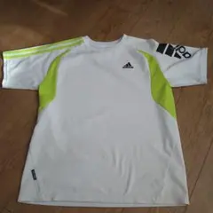 アディダス Climalite 速乾 ランニングTシャツ 白緑 Mサイズ