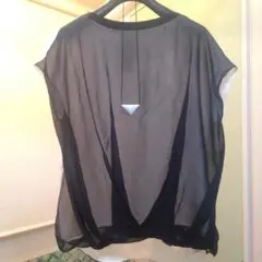 【新品未使用】シルク シフォントップス、タグ付き【着画あり】