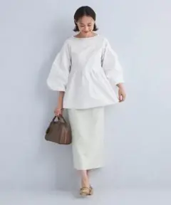 green label relaxingエンパイアバルーンスリーブ プルオーバー