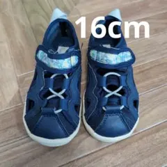 16cm イフミー ブランシェス サンダル 女の子 ネイビー 花柄