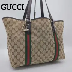 【人気モデル】グッチ☆トートバッグ GGキャンバス シェリーライン A4収納可