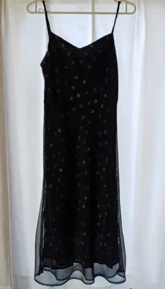 ブラック花柄刺繍パーティードレス 9AR