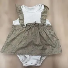 美品◎ビームスミニ　フリル付き花柄ロンパース 80サイズ