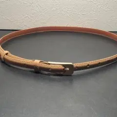 ベルト ベージュ 細い 全長109cm 幅1.4cm PUレザー HQBS
