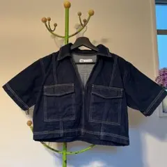 ZARA デニム 半袖シャツ Mサイズ