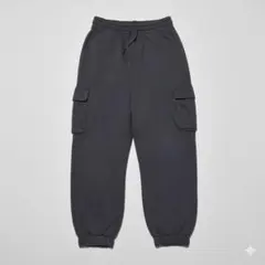 ザラ【M】カーゴパンツ 大容量ポケット 裏起毛 スウェット リラックス 秋冬