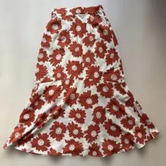 フラワープリント フレアスカート S