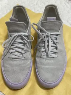 Adidas グレー スエード 皮革スニーカー パープルソールレディースメンズ