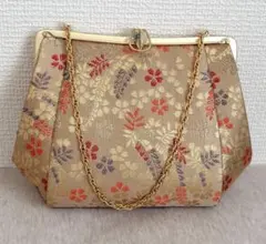 和装用バッグ 花柄刺繍 金色 振袖 入学式 卒業式 七五三 成人式