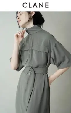 CLANE HALF ZIP MILITARY ONE PIECE ワンピース