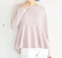 coca エンボス加工フレアトップス　長袖　ラベンダー　L 新品