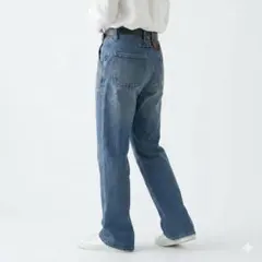 サマンサモスモス M デニムパンツ ストレート シンチバック ペイント加工のサムネイル