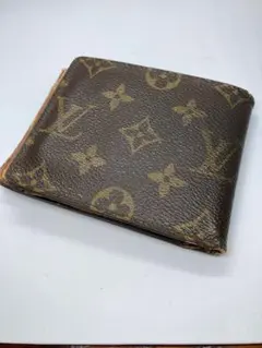 LOUIS VUITTON モノグラム 二つ折り財布 パスケース付　破れあり