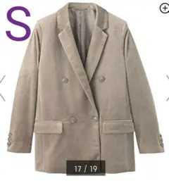 新品タグ付き GUベロアジャケット グレー