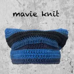 猫耳ニット帽　ビーニー　ネコ耳ニット帽　クロシェハット　手作り　ハンドメイド